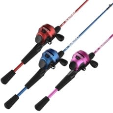Zebco Dock Demon Spinning Reel or Spincast Reel and Fishing Rod Combo 30-Inc... 